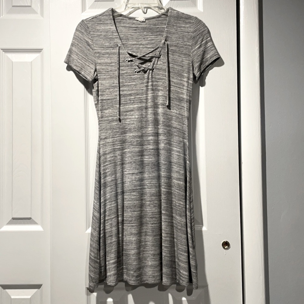 Garage Gray Lace-Up Dress